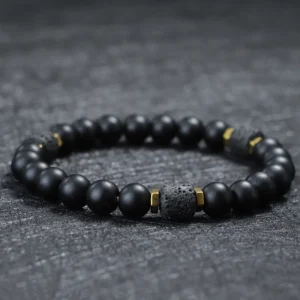 unique natural stone bracelet men 8mm obsidian tiger eyes beaded braclet homme hand accessories black strand brazalete pulseira